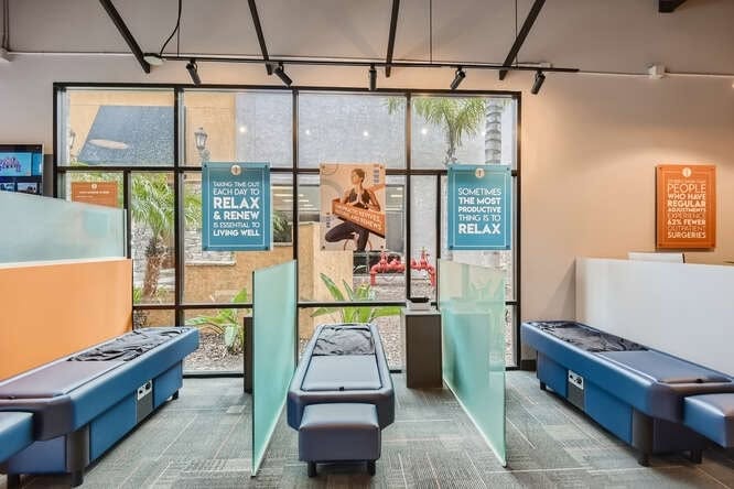 Relaxation therapy beds by the windows