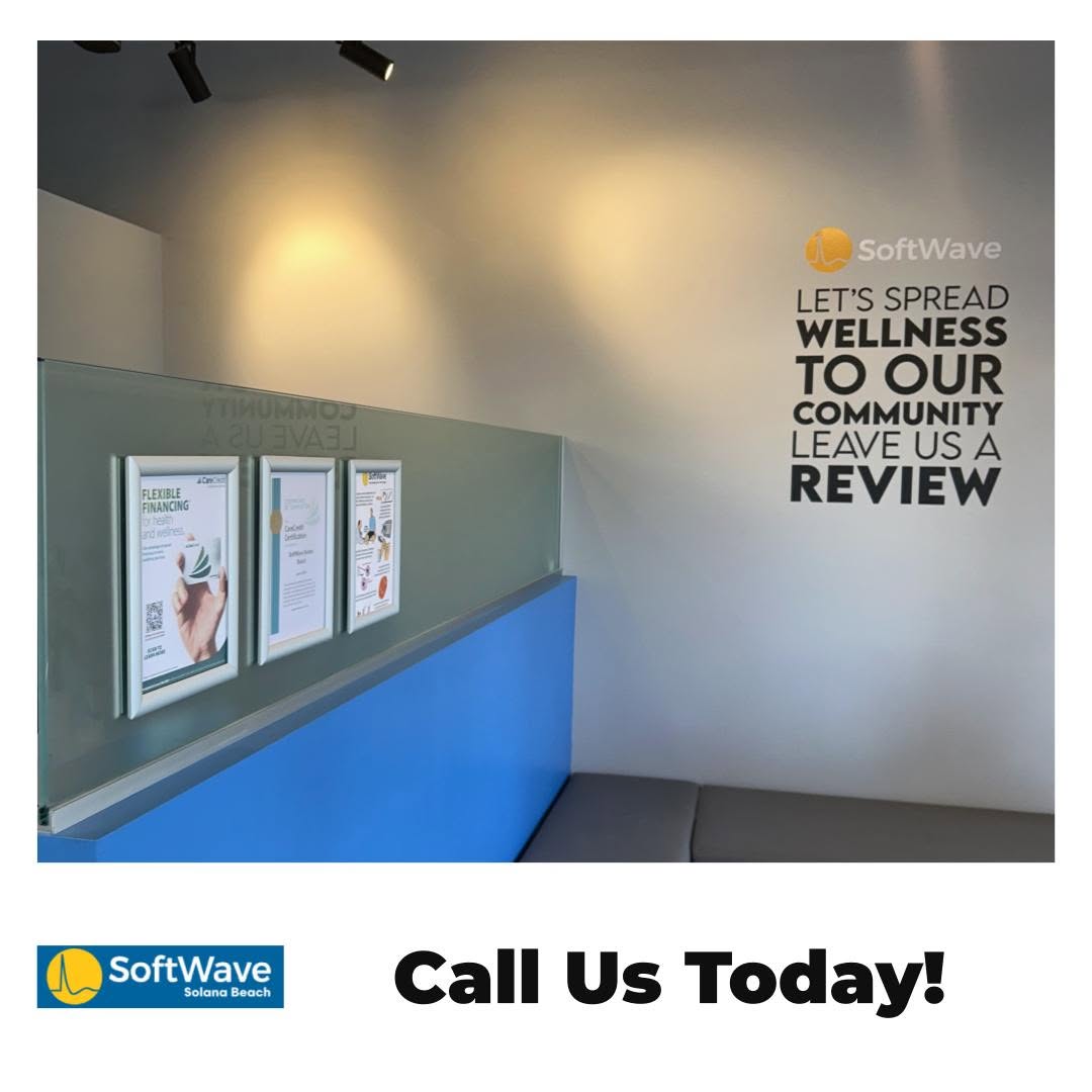 SoftWave Solana Beach reception and community wall