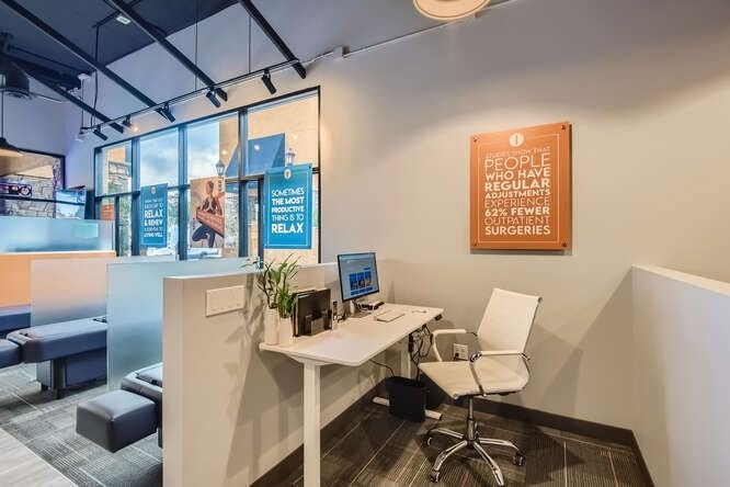 Doctor's workstation inside a private booth